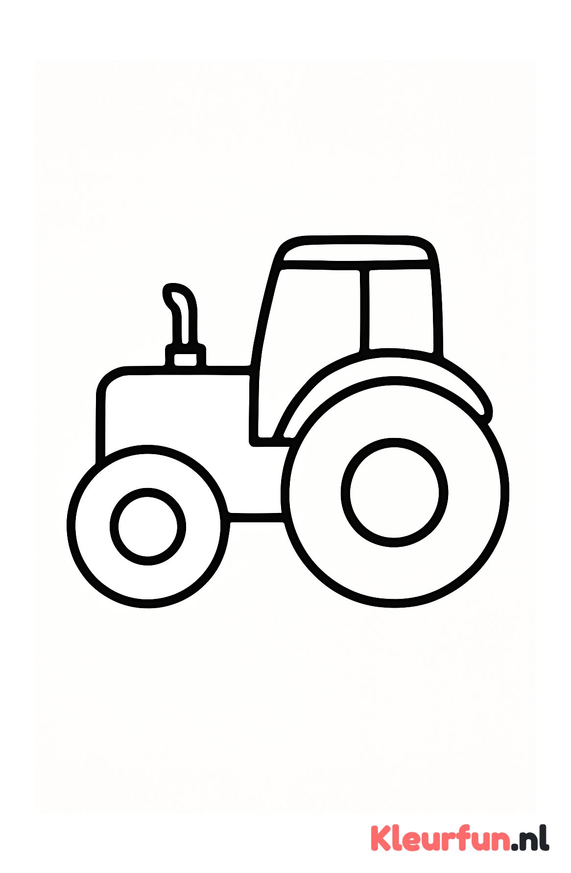 Grote tractor met dikke wielen
